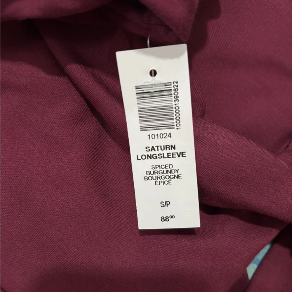 NWT Aritzia Wilfred Saturn Long sleeve Midi Jersey Dress Size S Burgundy - Picture 7 of 7